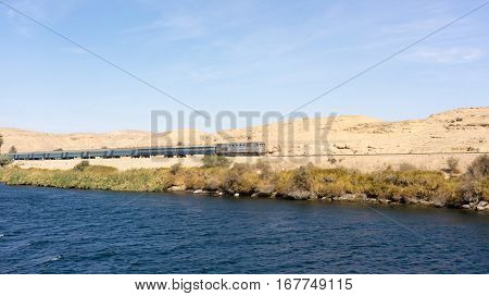 Egypt Nile cruise, a nice view from the boat to shore.