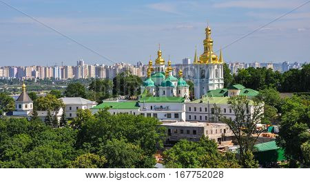 Panoramic view of Kiev Pechersk Lavra in Kiev, Ukraine