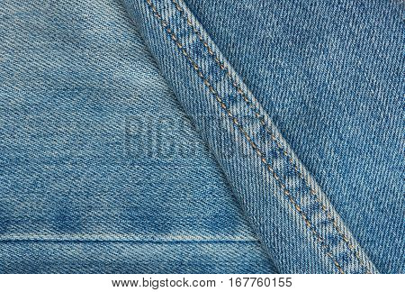 Blue Jeans Surface With Stiches