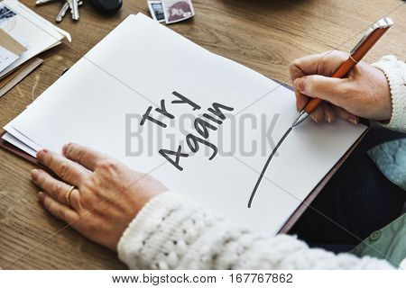 Time to Renew Try Again Restart Motivation Never Give Up Concept