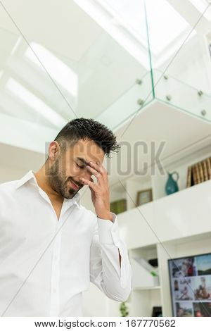 Young man having a stress