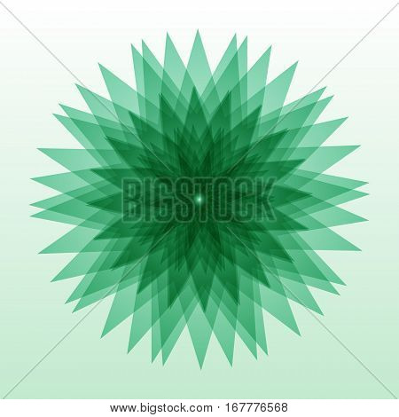 Multigonal abstract green shape isolated on background. Vector illustration for your design.