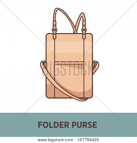 Modern fashion bag female accessory. Fashionable and trendy handbag. Illustration isolated on white. Design element in flat style