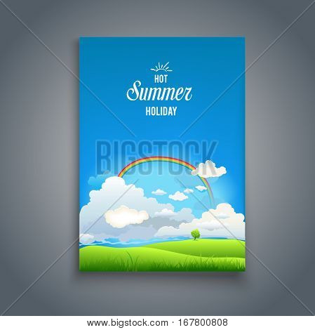 Nature template with raimbow