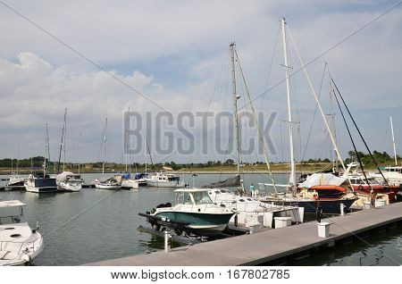 Yacht Are Docking At The Marina Bay In The Puteri Harbour, Johor