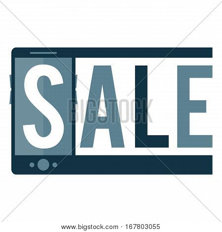 Banner sale smartphone in flat style. Vector illustration isolated on white background.