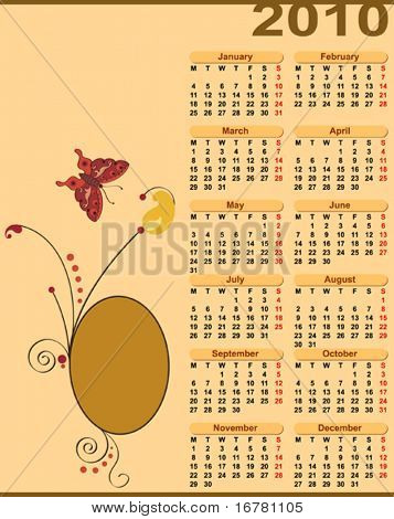 ปฏิทิน 2010 พื้นที่คัดลอก