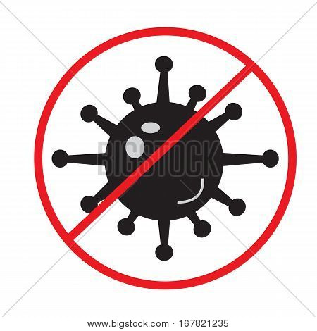 stop bacteria icon on white background. stop bacteria sign.