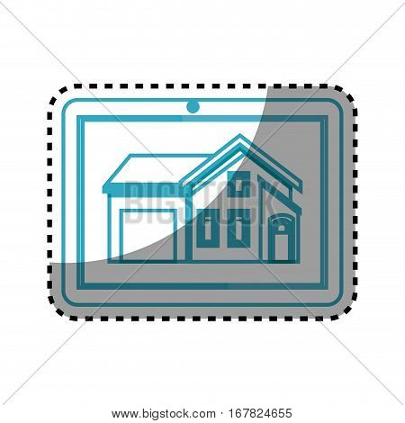 tablet device with smarthouse vector illustration design