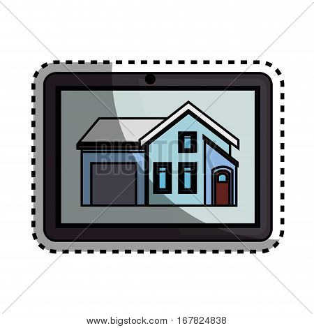tablet device with smarthouse vector illustration design