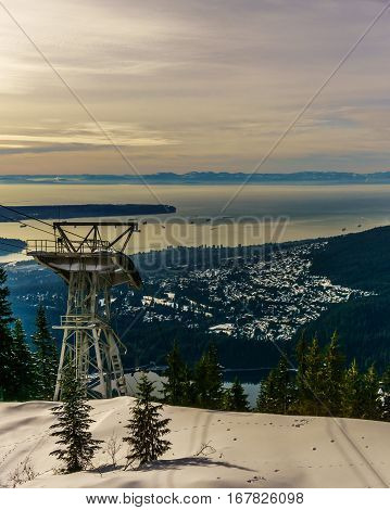 Grouse Mountain North Vancouver View To The Cabel Car Tower