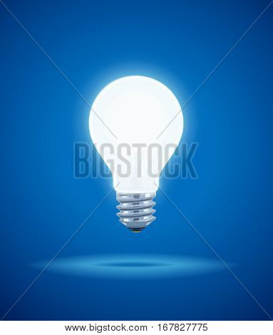 Saving power Shining Electric bulb. Light glass lamp. Economical energy. Vector illustration