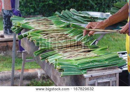 Typical Thai desserts for sale at a marketThai street food