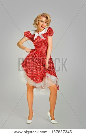 portrait of pretty girl in the retro style