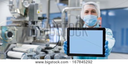 Scientist Configure Stand With Empty Tablet