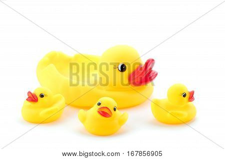 Group of rubber ducks yellow next to each other