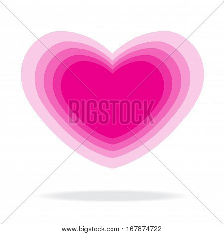 sweet pink heart shape icon vector, love symbol, Valentine's Day sign