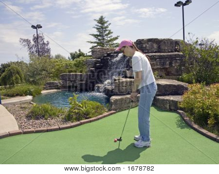 Minigolf Lady att sätta