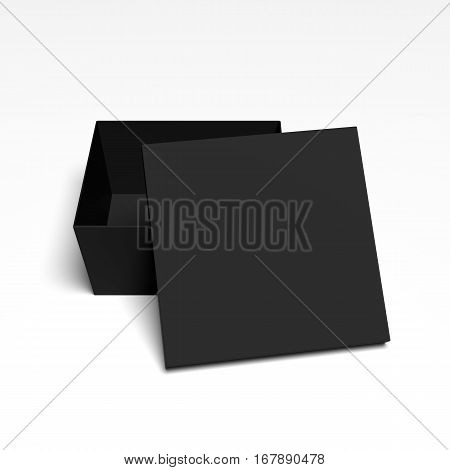 Blank cardboard box template on a grey background, packaging collection, 3D rendering