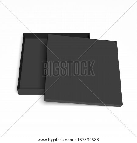 Blank cardboard box template on a grey background, packaging collection, 3D rendering