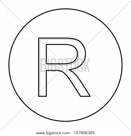 monochrome contour with currency symbol of rand south africa in circle vector illustration