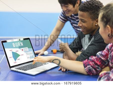 Team Using Technology Browsing Working Concept