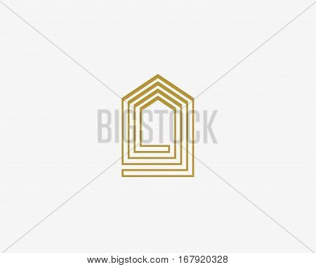 line house logo,luxury house ,logo icon design template.