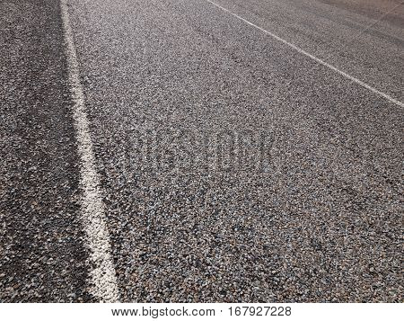Australian outback road markings on a hot textured road