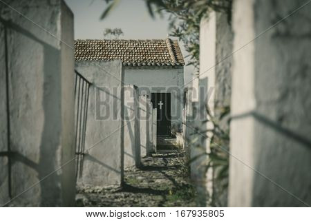 the entrance into the old monastery cell