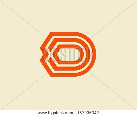 Letter D logo line design abstract  ,logo icon design template.