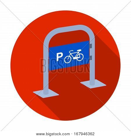 Bicycle parking icon in flat design isolated on white background. Parking zone symbol stock vector illustration.