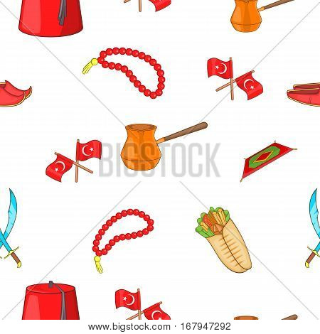 Turkey pattern. Cartoon illustration of Turkey vector pattern for web
