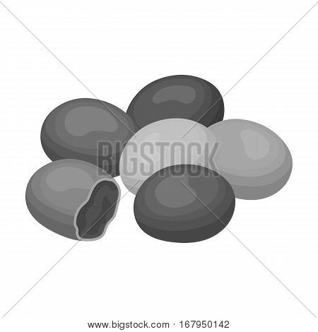 Chocolate dragee icon in monochrome design isolated on white background. Chocolate desserts symbol stock vector illustration.