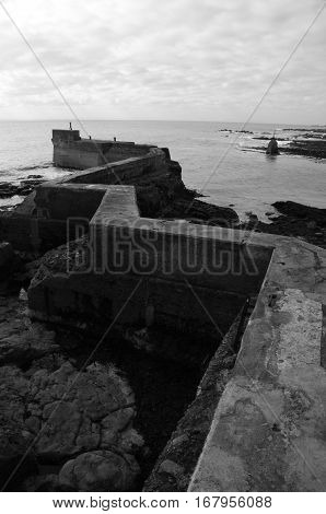 A view along the zig zag pier at St. Monans