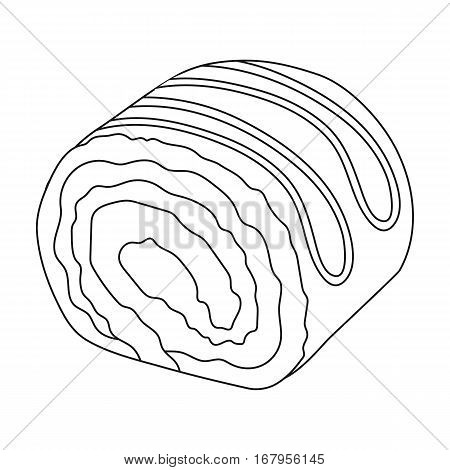 Chocolate roulade icon in outline design isolated on white background. Chocolate desserts symbol stock vector illustration.