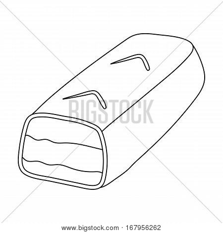 Chocolate bar icon in outline design isolated on white background. Chocolate desserts symbol stock vector illustration.