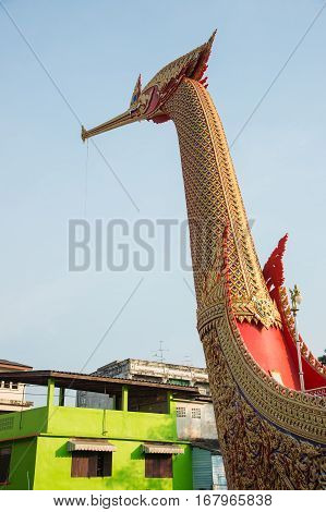 Swan Boat At Wat Cha Lor Temple, Nonthaburi
