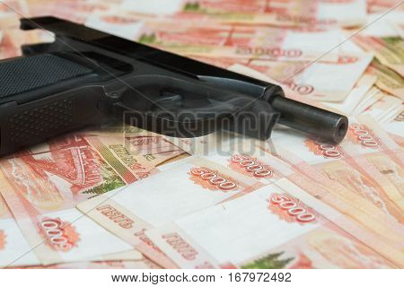 Black Gun Lies On The Russian Big Money