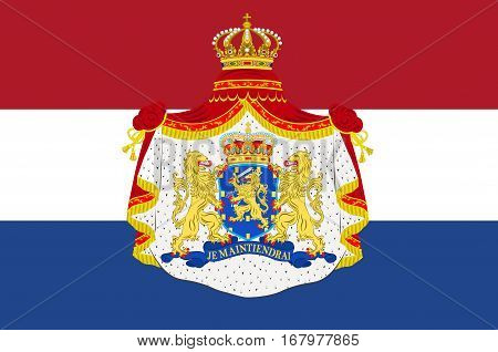 Flag of Netherlands or Kingdom of the Netherlands
