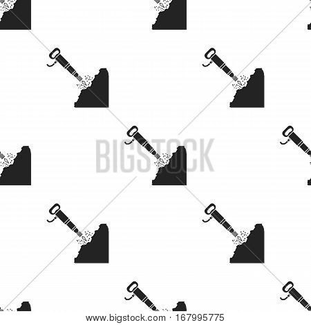 Jackhammer icon in black style isolated on white background. Mine pattern vector illustration.