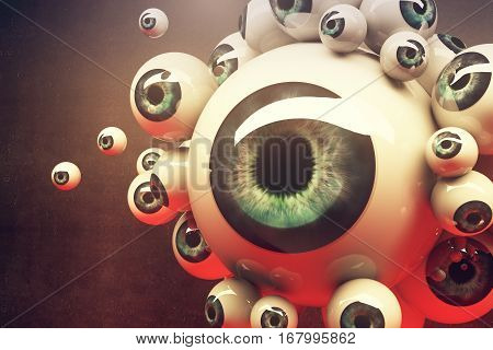 Green Eyeballs Closeup