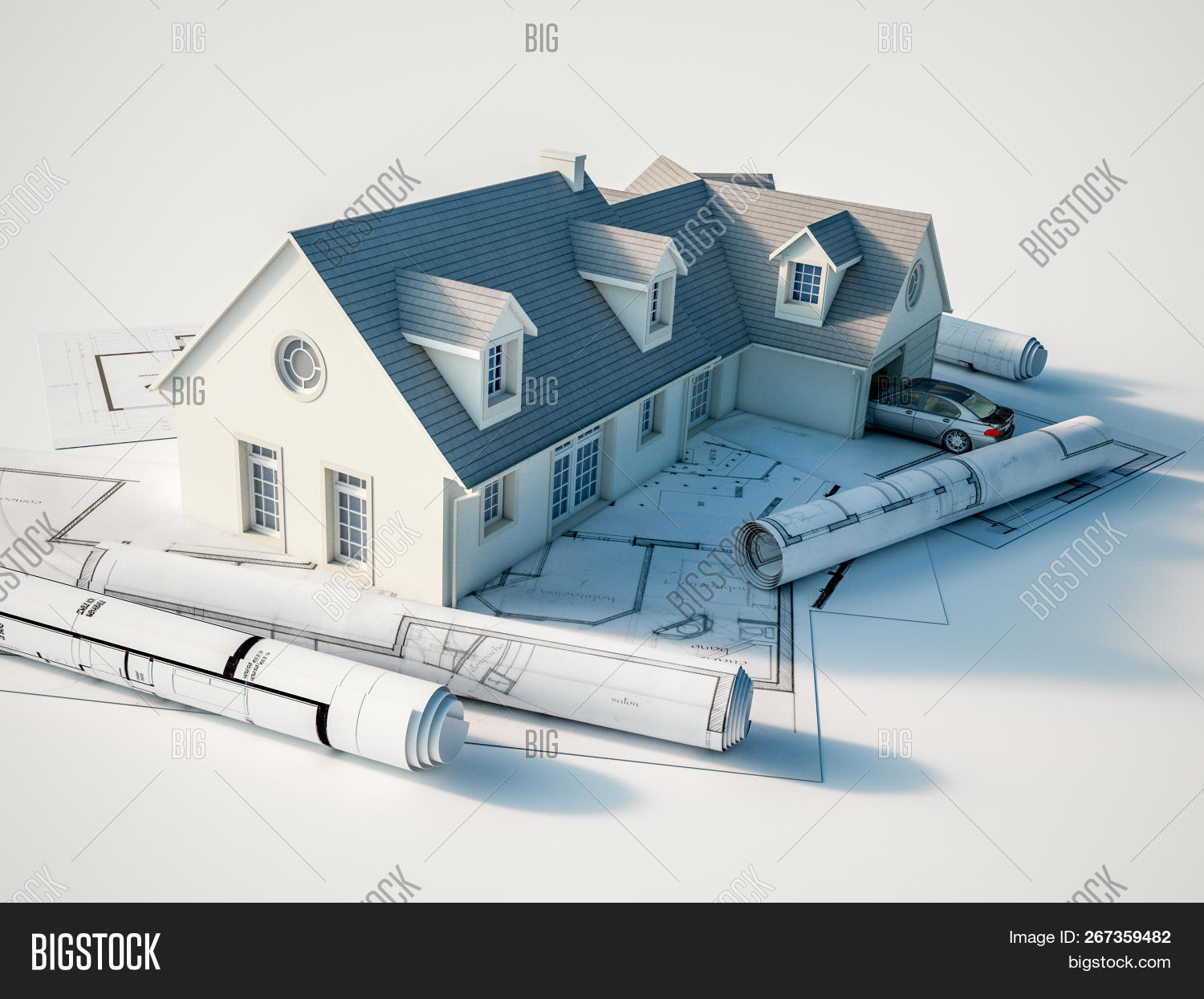 3d Rendering House On Image Photo Free Trial Bigstock