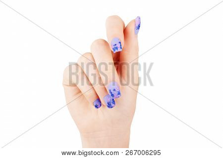 Hands With A Beautiful Manicure On A White Background