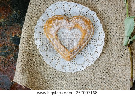 Sweet Vegetarian Coockie In Form Of Heart