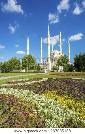 Travel Concept Photo. Turkey Adana Sabanci Central Mosque.