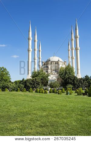 Travel Concept Photo. Turkey Adana Sabanci Central Mosque.