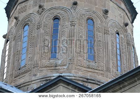 Bar-relief On Samtavro Monastery In Mtskheta Town In Georgia