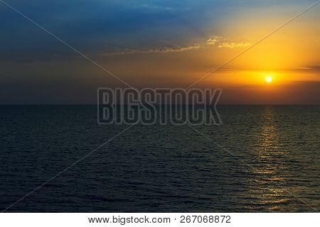 Beautiful Sunset On The Sea. Summer Background.