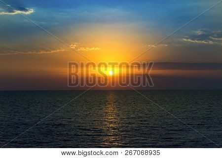 Beautiful Sunset On The Sea. Summer Background.