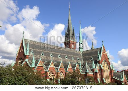 Gothenburg City In Sweden. Olivedal District Landmark - Oscar Fredriks Kyrka (oscar Fredrik Church).